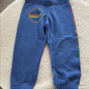 Aviator nation Kids Blue Sweatpants with Rainbow Detail